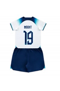 Englanti Mason Mount #19 Jalkapallovaatteet Lasten Kotipeliasu MM-kisat 2022 Lyhythihainen (+ Lyhyet housut)